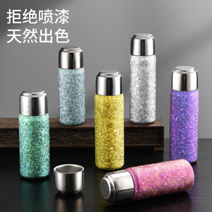 Pure Titanium Insulated Cup Double Wall Travel Water <b>Bottle</b> With Tea Strainer For Men Women Gift Box Packaging - Product Image 1