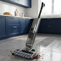 Aspirateur sans fil eau et poussière, moteur sans balais autonettoyant, écran LCD, assistant vocal, filtration HEPA, batterie 4000-5000 mAh