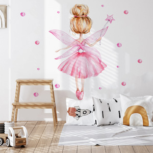 Autocollant mural en PVC auto-adhésif réutilisable en forme <span class=keywords><strong>de</strong></span> <span class=keywords><strong>baguette</strong></span> <span class=keywords><strong>de</strong></span> fée rose, <span class=keywords><strong>décoration</strong></span> <span class=keywords><strong>murale</strong></span> pour la maison, vente en gros - Product Image 5