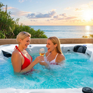 Baignoire à remous en acrylique de luxe pour 5 à 8 <span class=keywords><strong>personnes</strong></span>, grande famille, utilisée, <span class=keywords><strong>avec</strong></span> jets de massage, baignoire à remous extérieure de luxe, écoénergétique, <span class=keywords><strong>avec</strong></span> 75 jets - Product Image 4