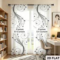 Rideaux transparents imprimés sur mesure (2 pièces) pour la décoration intérieure, personnalisables avec n'importe quel motif - 2 panneaux semi-transparents avec passe-tringle