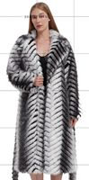 Manteau long décontracté en fausse fourrure de renard pour femme, style urbain, avec ceinture, coupe ample et tissée