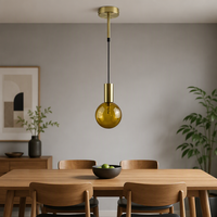 Lampes suspendues en verre, style post-moderne nordique, en fil de fer, pour chambre à coucher, îlot de cuisine, lampe suspendue LED simple post-moderne pour salle à manger