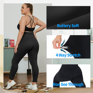 Leggings Yoga Plus Size a vita alta 1XL-5XL Ultra-Stretch da palestra per donna - Product Image 3