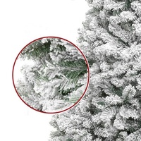 Arbre de Noël artificiel en pin pliable écologique de 180 cm, avec support métallique de haute qualité, effet neige blanche en poudre