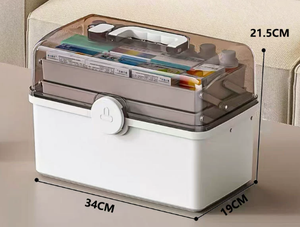 Plastic Medicine Storage Box Emergency Medical Box Emergency Medicine Kit <b>Case</b> - Product Image 3