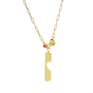 Collar con Colgante de Letra y Piedra de Nacimiento Personalizado, Chapado en Oro de 18K, Acero Inoxidable, Corazón Hueco, Regalo de San Valentín - Product Image 5