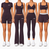Débardeur de yoga long pour femme, ultra doux, léger, effet seconde peau, avec soutien-gorge intégré, dos nageur, ensemble de yoga et fitness, vente en gros OEM