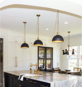 Skd sunsir โคมไฟระย้าในครัวโคมไฟโดมสีดำแบบอุตสาหกรรมไฟสีทอง E26/27แบบแขวนเพดานสำหรับโปรเจคเตอร์ในบ้าน - Product Image 1