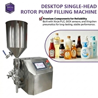 Machine de remplissage semi-automatique de bureau à pompe rotative à tête unique pour miel, sauces et confitures, de qualité alimentaire