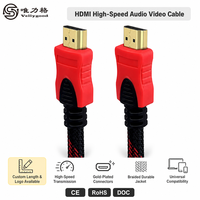 Kabel HDMI Panjang 20M 1.4V Berlapis Emas dengan Jalinan Nilon Male to Male untuk TV Monitor Proyektor 1080P