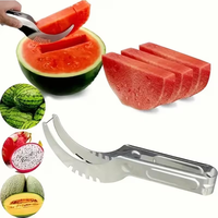 Multifunctionele roestvrijstalen fruit snijder, moeiteloze watermeloensnijder voor keuken gadgets