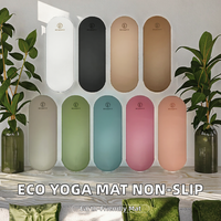 Tapis de yoga QUADRA FIT Premium en caoutchouc naturel haute densité, antidérapant, ovale, 5 mm, pliable, pour Pilates et exercices, respectueux de l'environnement