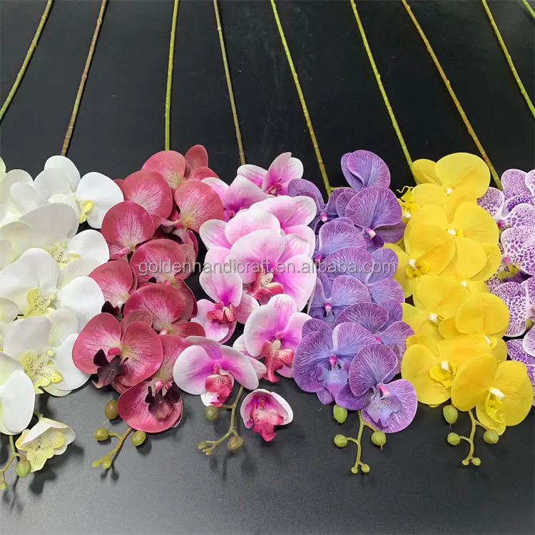 QSLH Ti265 phalaenopsis orchidea orchidee in lattice fiori artificiali vero tocco farfalla orchidea fiore artificiale per la festa di nozze