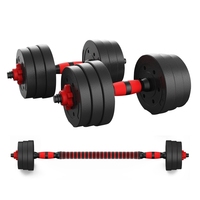 Ensemble d'haltères réglables COOSPORT 40KG Noir/Rouge Unisexe pour usage domestique Équipement de musculation et de remise en forme