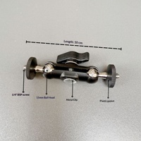 Support de fixation pour caméra d'action et téléphone en métal avec vis 1/4'', double rotule et pince pour GoPro, microphone et plus