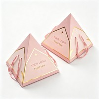 Individuell Bedruckte Pyramidenförmige Geschenkbox mit Griff, Recycelbare Papier-Verpackungsbox für Kekse, Gebäck und Macarons, Ideal für Bäckereien und Süßigkeiten-Geschenke