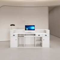 Comptoir de salon de beauté en bois de conception moderne d'hôtel Offre Spéciale réception de bureau blanche Table de réception magasin de vêtements centre de caisse