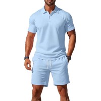 Ensemble Polo et Short Décontracté Sportif d'Été pour Homme – Nouvelle Collection Slim à Manches Courtes avec Motif Uni