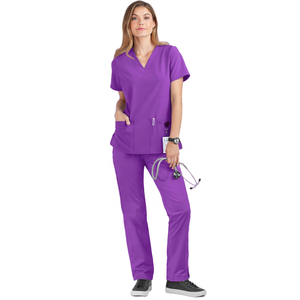 ชุดสครับสำหรับผู้หญิงทรงสลิมฟิตชุดเครื่องแบบทางการแพทย์ของโรงพยาบาลอุปกรณ์เสริมคลินิกทันตกรรมร้านเสริมสวยสปาชุดทำงาน - Product Image 2