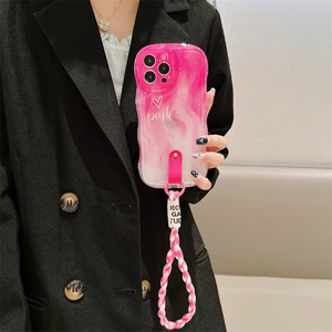 Custodia per cellulare <span class=keywords><strong>rosa</strong></span> con cinturino da polso in tessuto <span class=keywords><strong>rosa</strong></span> per <span class=keywords><strong>iphone</strong></span> 11 <span class=keywords><strong>12</strong></span> 13 14 Plus Pro Max custodia per telefono per ragazze - Product Image 5