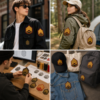 Écusson en tissu brodé personnalisé, écologique, à coudre, broderie chevrons, accessoires pour uniformes, badges avec logo personnalisé, design simple