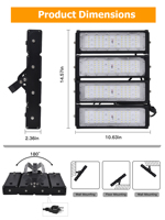 WERISE - Reflector LED Exterior Impermeable de Larga Duración, Superbrillante, con Chip SMD, para Canchas Deportivas y Estacionamientos