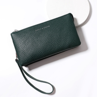 Dompet Panjang Wanita Model Baru Sederhana Bahan PU Lembut Kapasitas Besar Tahan Air dengan Ritsleting, Tas Clutch Multifungsi, Cocok untuk Perjalanan Antar Negara