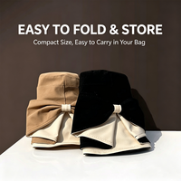 Chapeaux de pêcheur à large bord en coton uni pour femme, style bob, couleur unie, avec nœuds, pour l'extérieur, le voyage et la pêche, vente en gros