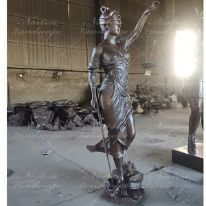 Custom a grandezza naturale del metallo figura statue di bronzo themis dea statua per Simbolico legge e giustizia