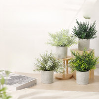 Evergreenwrap Plante Artificielle Très Vendue Ornement de Bureau Bonsaï Romarin en Pot Cylindrique en Pulpe