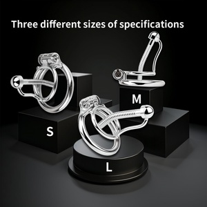 Western Sword Chastity Lock Threaded Catheter Urinating Penis Bondage Stainless Steel SM Chastity Device Male Sex <b>Toys</b> Wholesale - Product Image 6