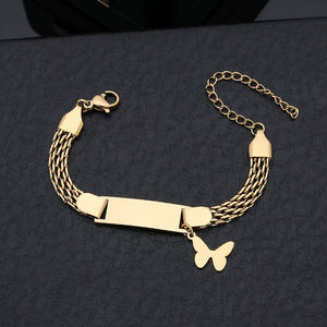 Personalized Logo Stainless Steel Fashion Glossy Bracelet Simple Fresh and Elegant Mesh Link <b>Chain</b> Children's Bracelet - Product Image 2