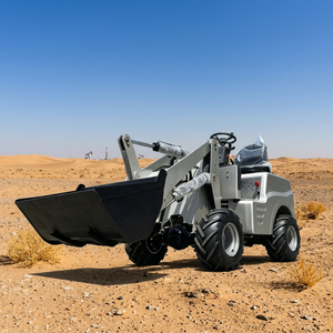 Mini-chargeuse compacte électrique blanche pour travaux agricoles, de construction et de jardinage, tracteur articulé - Product Image 1