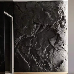 Thiết kế hiện đại Da đá nội thất Ốp Faux Rock Panel tường cho phòng khách trang trí PU Polyurethane đá nhân tạo - Product Image 4