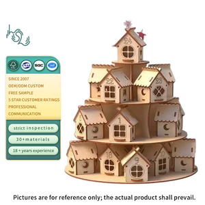 งานฝีมือไม้คริสต์มาสทำมือ กล่องปฏิทินนับถอยหลังของขวัญคริสต์มาสพร้อมลิ้นชัก ของตกแต่งคริสต์มาส - Product Image 1