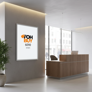 Lightbox retroilluminato a LED argento grande A4 quadrati pubblicitari a parete scatola luminosa in tessuto alluminio struttura per interni 6090 di installazione - Product Image 3