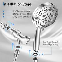 Pommeau de douche à main haute pression à 8 modes-Tuyau en acier inoxydable, support réglable, lavage électrique pour baignoire, carrelage et animaux de compagnie