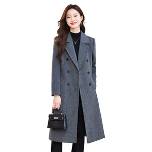 Women's Mid Length Trench Coat Beige Elegant Autumn Winter Polyester Woven Full Sleeve Comfortable Style - Product Image 5