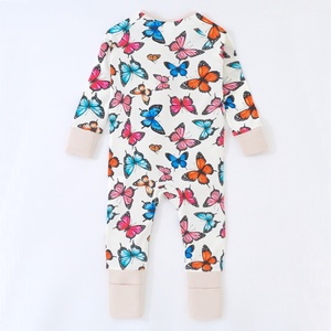 Đồ ngủ liền thân có khóa kéo in hình theo yêu cầu cho bé sơ sinh, bộ đồ ngủ trẻ em, quần áo trẻ em bán buôn, đồ ngủ trẻ em bằng tre - Product Image 2