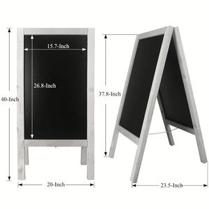 Letrero de acera de madera blanco de doble cara con marco en A personalizado de 20x40 pulgadas, soporte independiente tipo sándwich para publicidad - Product Image 2