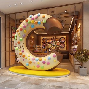 Modello di Ciambella in Resina Personalizzato a Grandezza Naturale per Inaugurazione <span class=keywords><strong>Gelateria</strong></span>, Sfondo per <span class=keywords><strong>Foto</strong></span> Instagram all'Aperto - Product Image 2