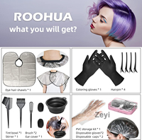 Ensemble d'accessoires professionnels pour la coloration des cheveux de salon avec logo personnalisé, comprenant un pinceau à colorant, des gants, une cape de protection et un étui de voyage (matériau plastique)