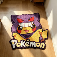 Tapis Gengar Pokémon violet, motif fantôme de dessin animé, tapis doux Y2K, tapis en forme de Bearbrick, tapis d'anime