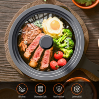 Tutup Panci Masak Kaca Temper Silikon Ramah Lingkungan Warna Hitam/Abu-abu Universal Multi-Ukuran Langsung dari Pabrik CnSneg, Serbaguna