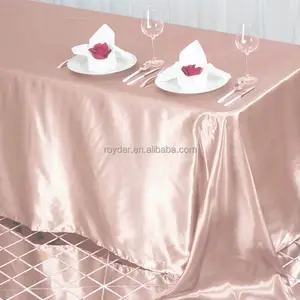 玫瑰缎面无缝矩形桌布优雅婚礼装饰奢华桌布