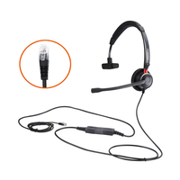 Casque filaire supra-auriculaire Logitech H570e, écouteurs mono, microphone antibruit, commandes intégrées USB, bouton de sourdine, indicateur LED