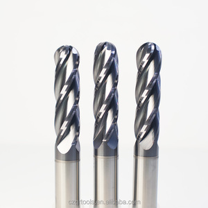 Fraise <span class=keywords><strong>à</strong></span> nez sphérique en carbure monobloc avec revêtement AlTiN pour la finition de moules en aluminium en acier CNC Fraise <span class=keywords><strong>à</strong></span> nez sphérique <span class=keywords><strong>à</strong></span> 4 cannelures - Product Image 2