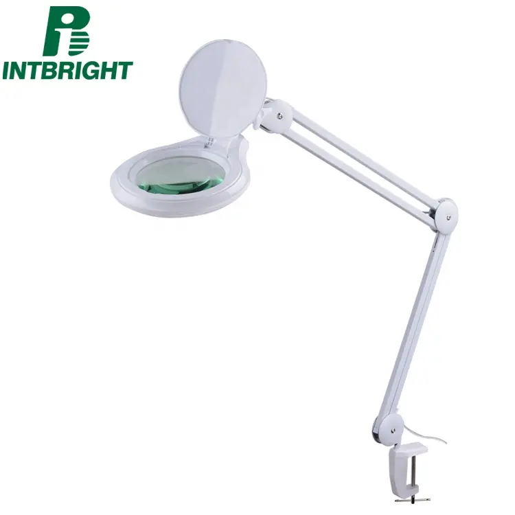 Dimmable Magnifying Glass LED Light With Clip Adjustable Nail Salon Furniture Table Magnifying Lamp For Eyelash Extension