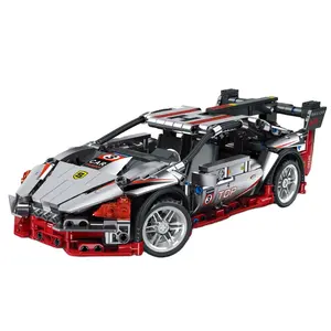 2024 New CE City Racing Sports car fluorescent white and black boy toy building blocks assembly toys Splicing